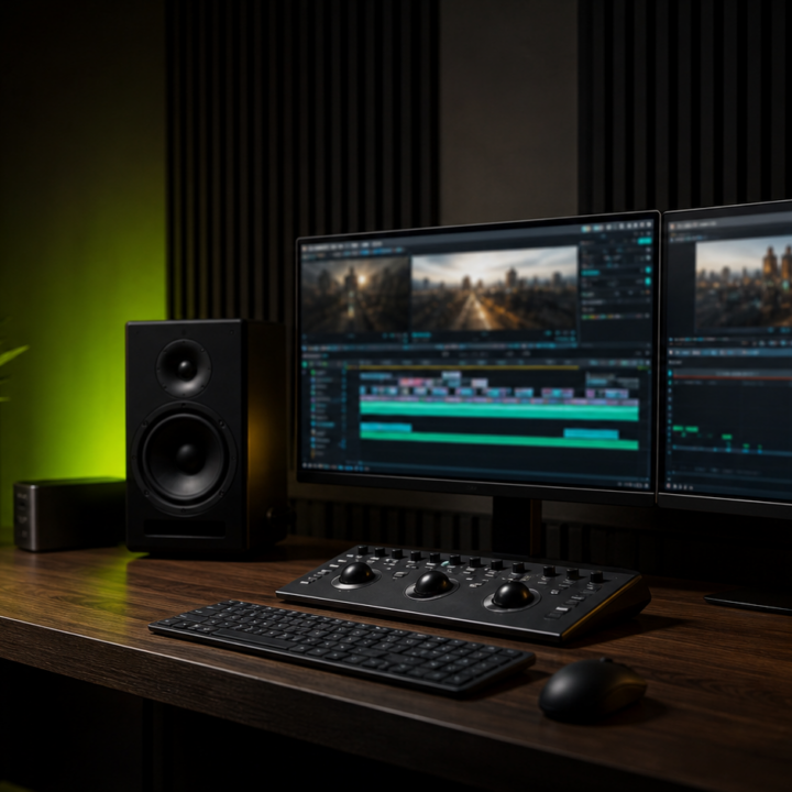 Professioneller Videoschnitt-Arbeitsplatz von CutterKomben