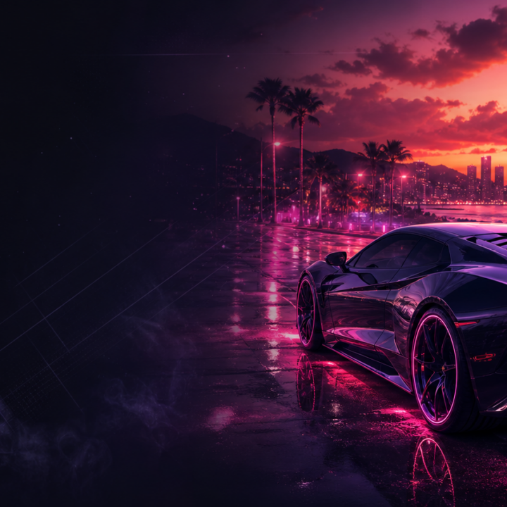 Violette Gaming-Szene als Beispiel für ein individuelles Kanalbanner
